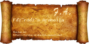 Fördős Arabella névjegykártya